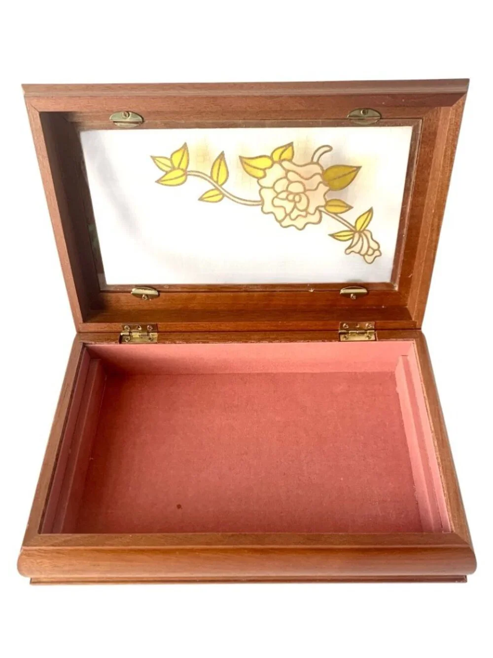 Vintage Wooden Jewelry Box Removable Tray Jewellery Box Retro - Picture 4 of 8